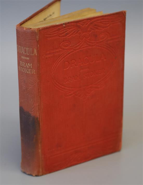 Stoker, Bram - Dracula, 10th edition, 8vo, red cloth, gilt titling labels to spine, upper board blind stamped,